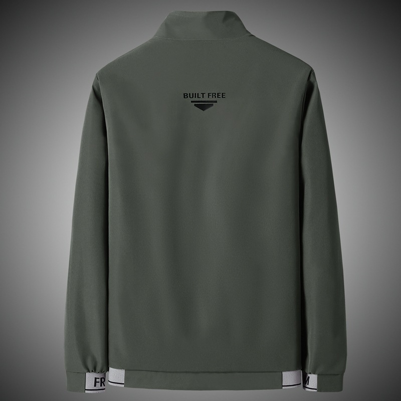 Chaqueta Cargo de Cuello Alto para Hombre de Poliéster para Otoño