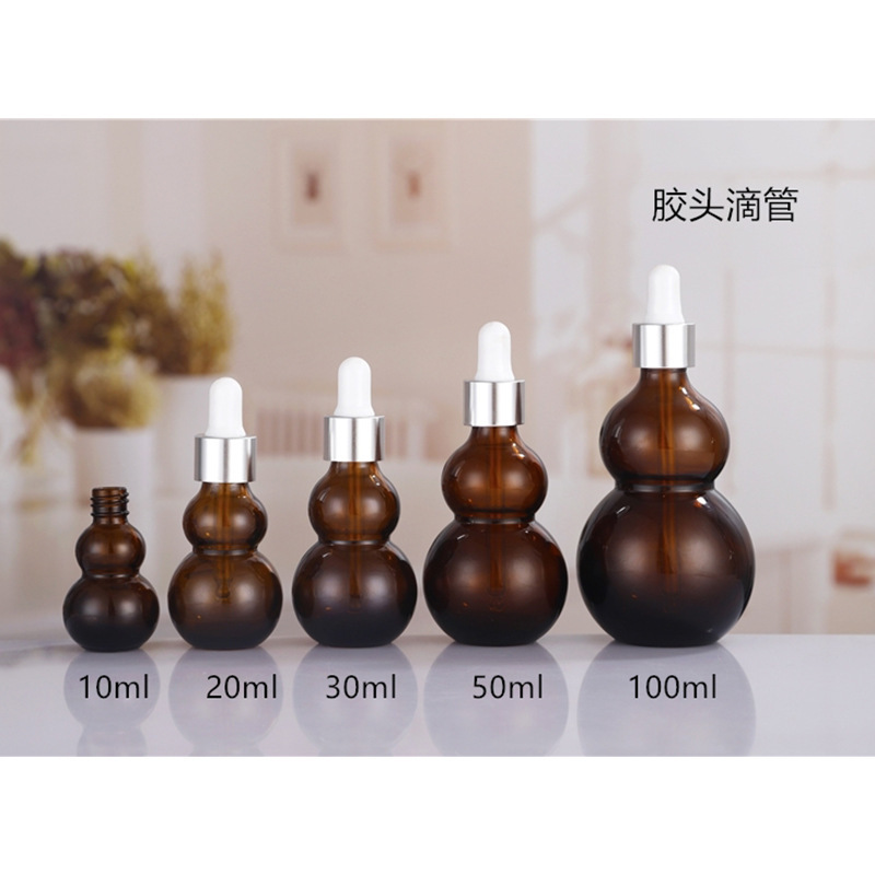 卸売 20 ミリリットルサンプル茶色のシングルおよびダブルひょうたんエッセンシャル オイル ボトル スプレー ローション詰め替えボトル空ボトル複数仕様在庫あり|undefined