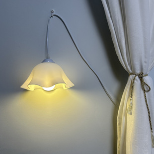 Hanging flower small chandelier plug-in wiring-free bedroom bedside lamp dormitory renovation lamp atmosphere lamp decoration