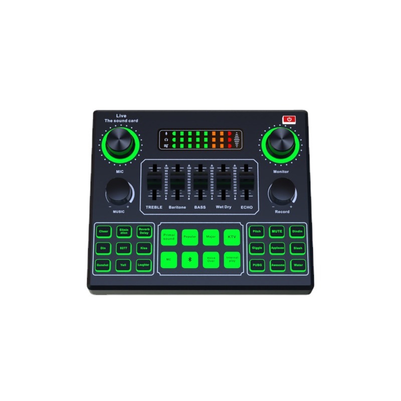 V9SJ Inglés tarjeta de sonido especial para la transmisión en vivo de la computadora teléfono móvil disponible transfronteriza exclusiva para una variedad de efectos de sonido y cambios de voz