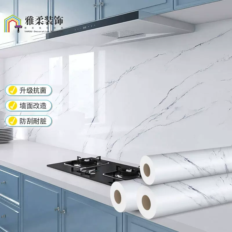 加厚耐高温厨房台面桌面保护膜墙纸墙贴自粘跨境厨房贴纸防油污
