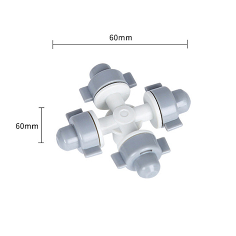 Cuatro salidas cruzada pulverización de atomización de enfriamiento pulverizador micro pulverizador de ahorro de agua base de pulverizador de riego humidificación de atomización humidificación