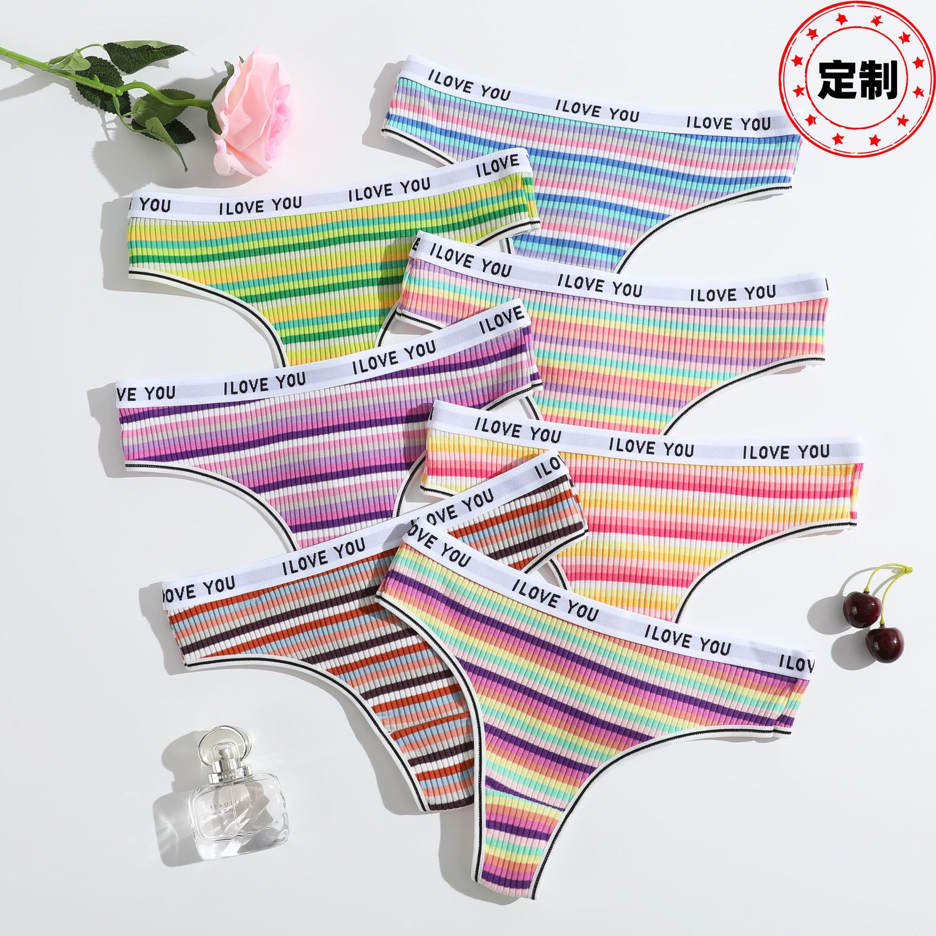 Nuevos productos de rosca de algodón, ropa interior cómoda, cintura baja, ropa interior transpirable, procesamiento personalizado.