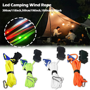 LED outdoor camping wind rope canopy tent luminous wind rope light travel night warning atmosphere light windproof rope light