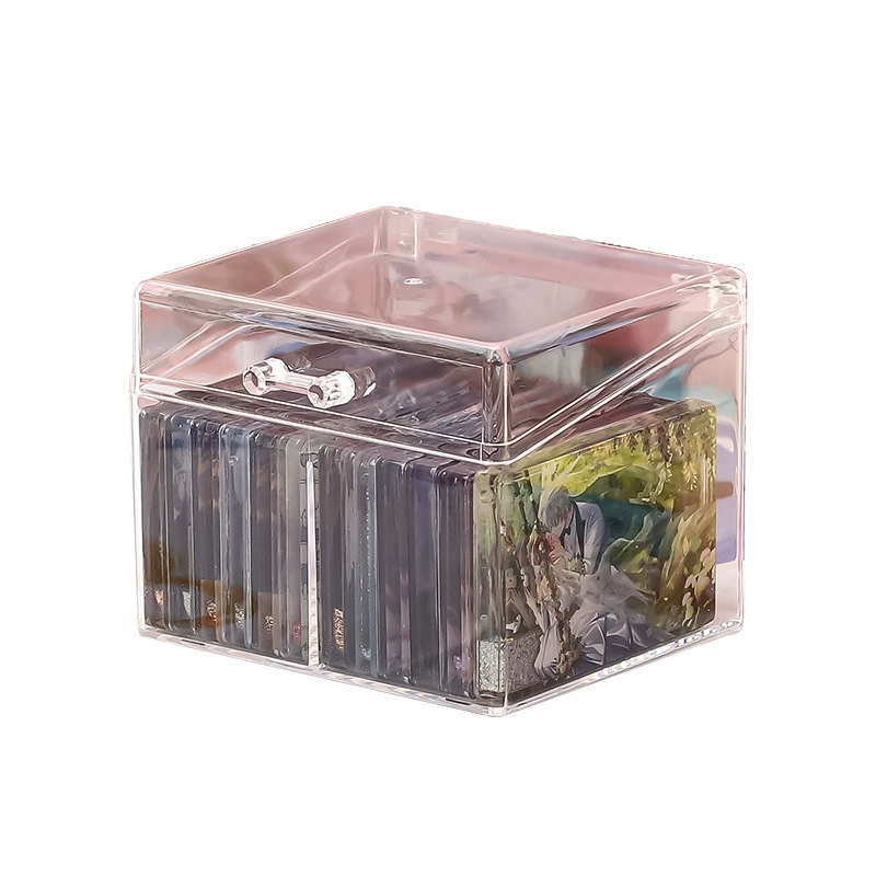 Аcrylic table storage box, transparent colored paper, badge, stand