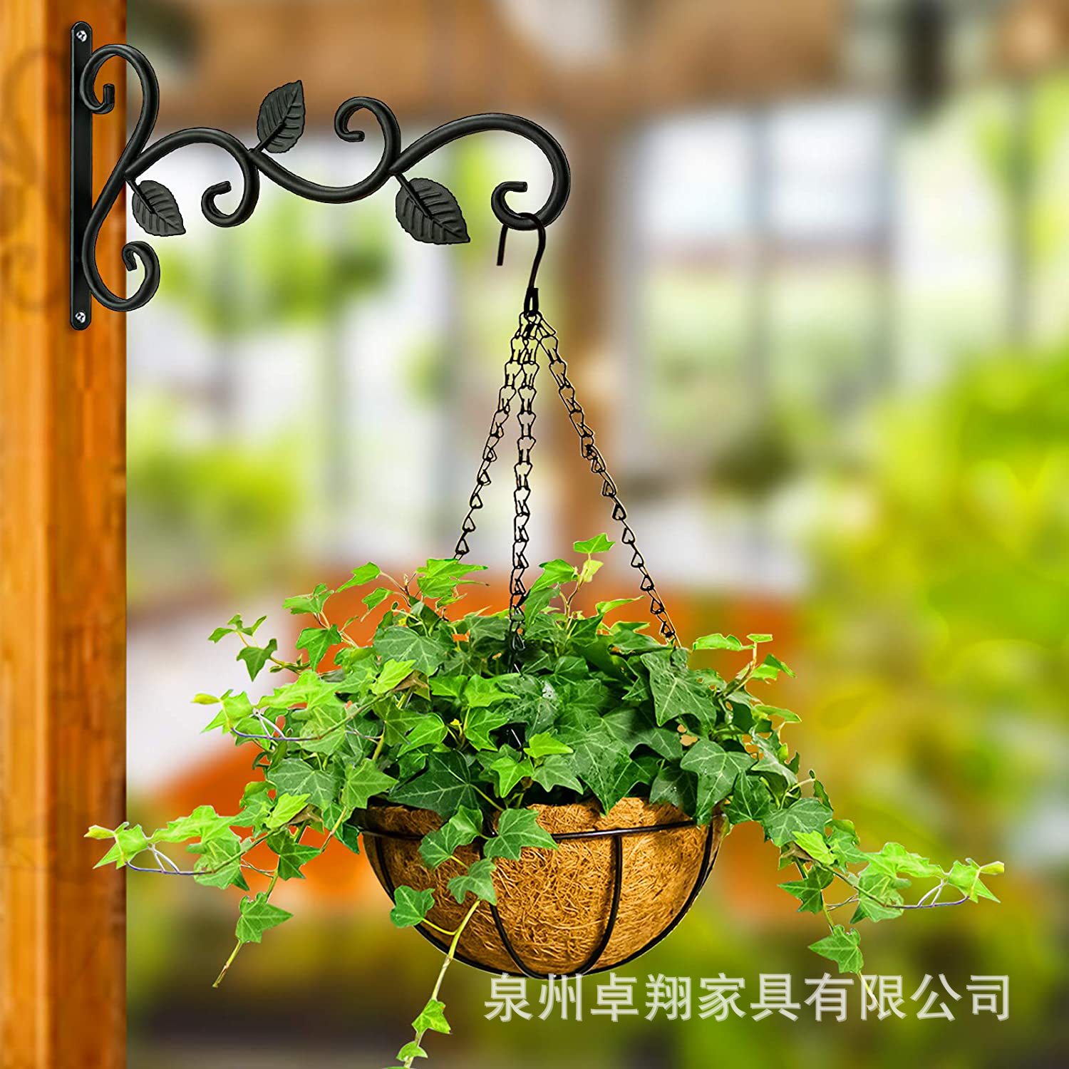 Zhuoxiang transfronterizo tipo pared colgante europeo canasta de flores soporte de canasta de flores colgando estante de flores de maceta de flores campana de viento soporte de lámpara de calle