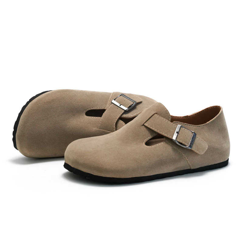 Ruizu New Spring Summer Women's Casual Men's Unisex Closed-Toe Water Cork Shoes Suede_voghion.com