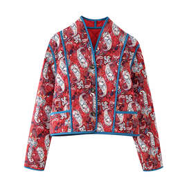 2024秋wish亚马逊eBay印花棉衣休闲棉服