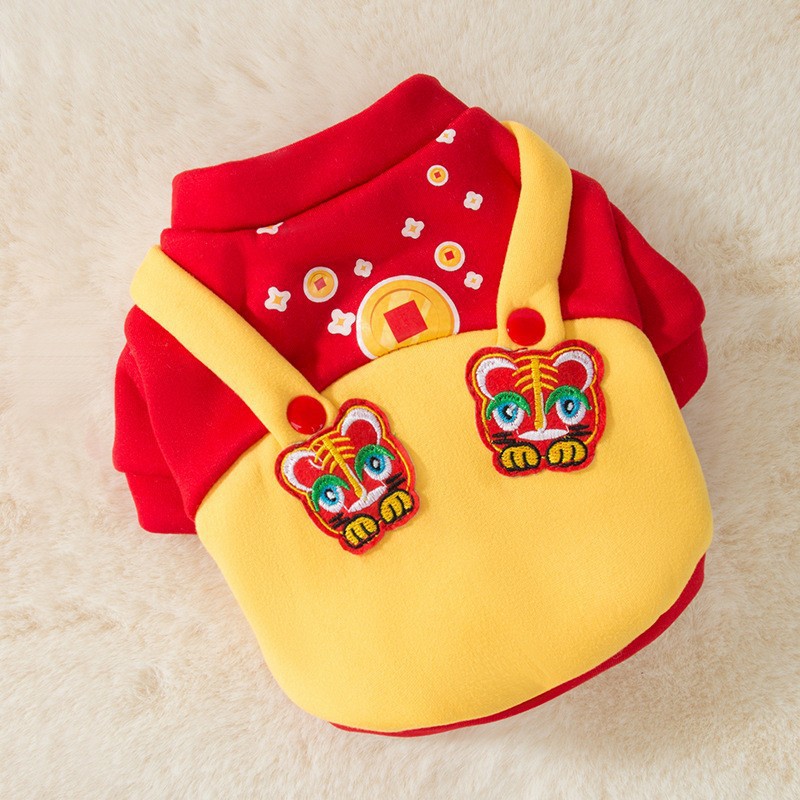 Otoño e invierno perro estilo coreano lindo oso cuello redondo suéter mediano y pequeño perro gato dos pies caliente ropa para perros mascotas