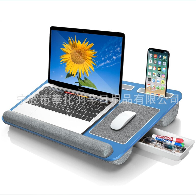 Solid Color Series Computer Desk Portable Notebook Table with Drawer Mouse Pad Card Slot Office Desk Lap Table