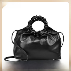 Original factory 2022 new style pleated lambskin bag, single shoulder crossbody handbag, genuine leather women's bag, drop shipping one piece