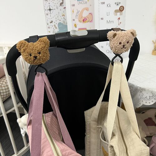  new stroller hook, multi-functional woolen bear stroller hook, mother and baby backpack storage hook