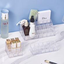 亚克力口红收纳盒桌面口红架透明化妆品方格展示置物架透明收纳架