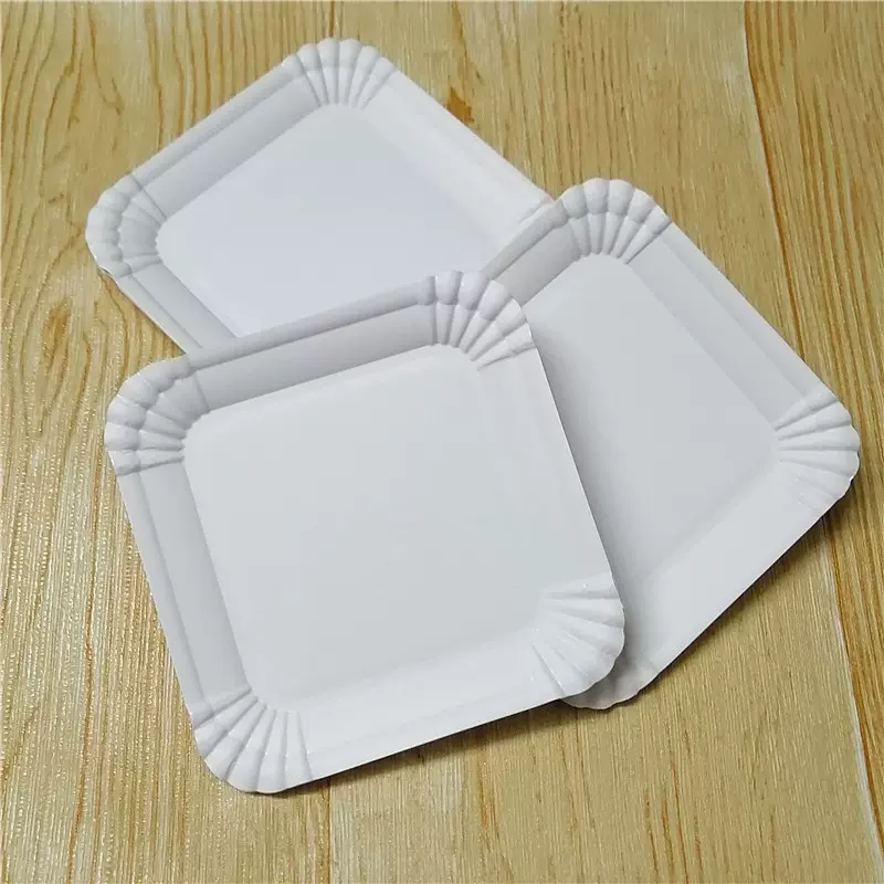 工厂一次性白卡纸盘生日蛋糕纸碟西点烧烤分餐纸盘花边托盘批发