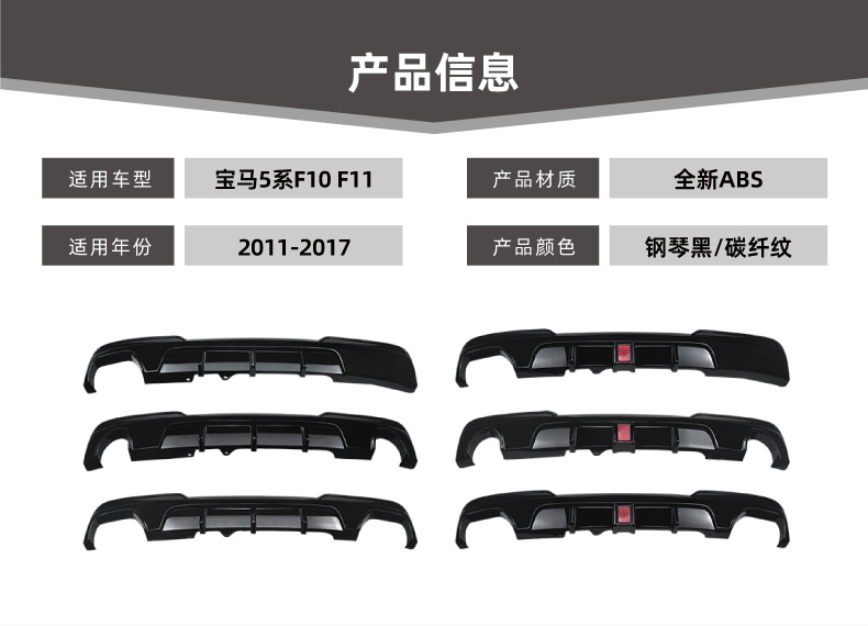 Suitable for Bmw 5 Series F10 F11 m Sport 2011-2017 Mp Rear Lip Spoiler Modification