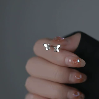 迷你蝴蝶耳钉女超仙少女简约小众设计感耳环气质通勤ins耳饰新款