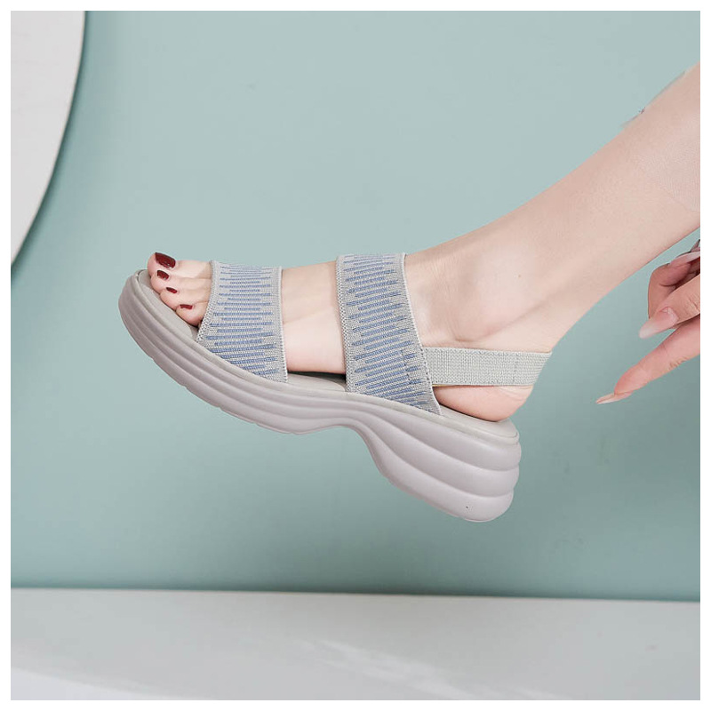 Dép sandal nữ đế dày quai chữ V mùa hè chống trượt — Màu đen, Màu xám, Màu mơ chi tiết 9