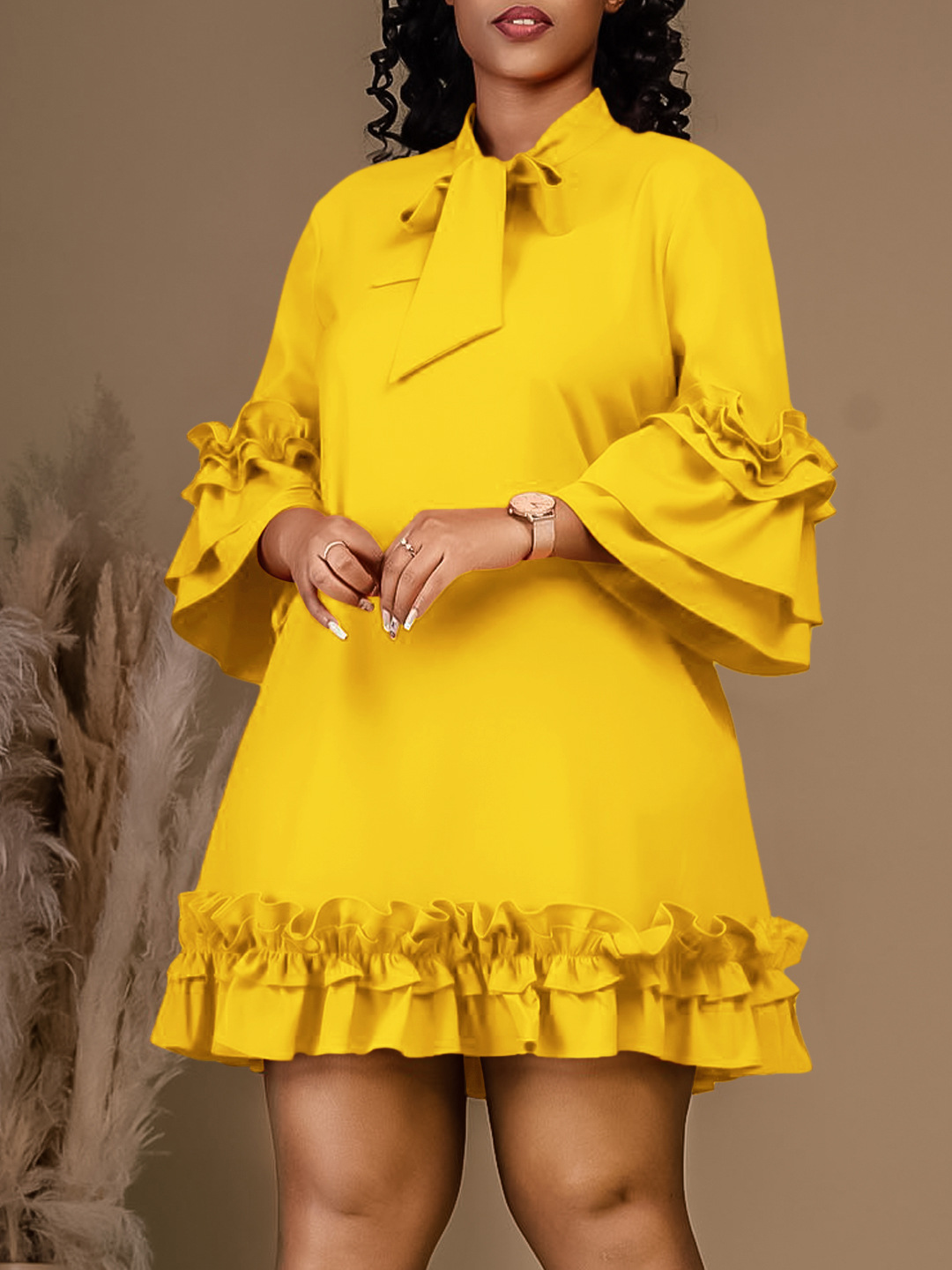 solid color elegant dress