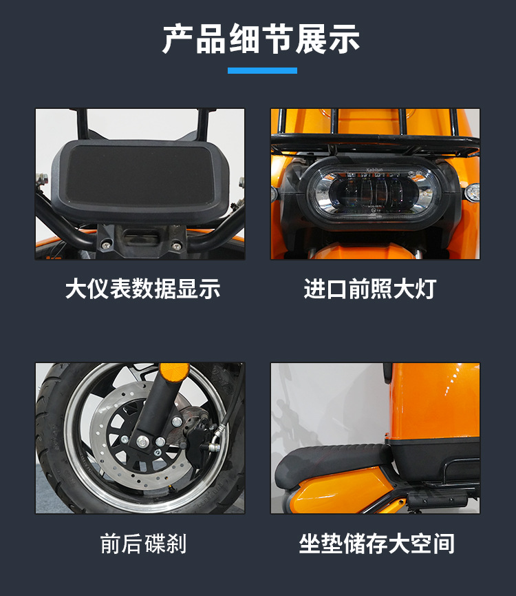 Adult Electric Motorcycle High Power Long Range Battery Scooter