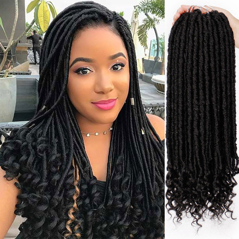 European and American Cross-border Wig African Dirty Braids Liberty Goddess Faux Locs Chemical Fiber Crochet Hair