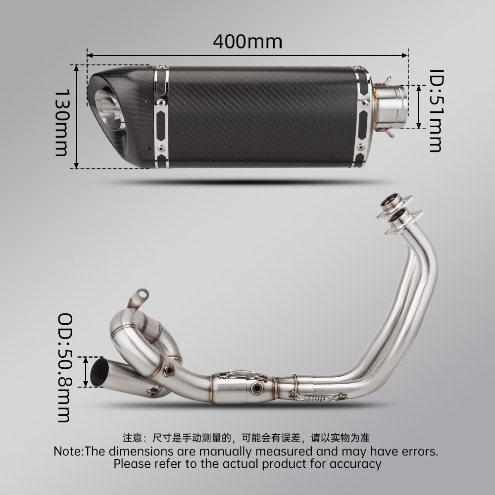 Suitable for Mt07 Exhaust Pipe Modification Fz07 Double Oxygen Port Swing Front and Rear Muffler 2014-2025