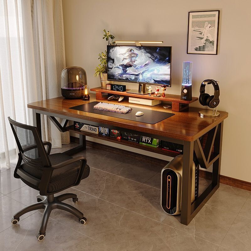 Computer Desk, Desktop Home Desk, Work Desk, Rectangular Bedroom Double Desk, Gaming Table and Chair, Simple Office Desk