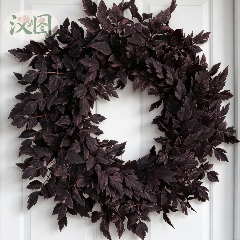 Cross-border autumn artificial wreath door hanging decoration for Halloween home fireplace artificial leaf decoration artificial wreath