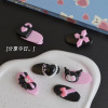 Black powder little black cat elliptical clamp sweet cool girl heart hairpin