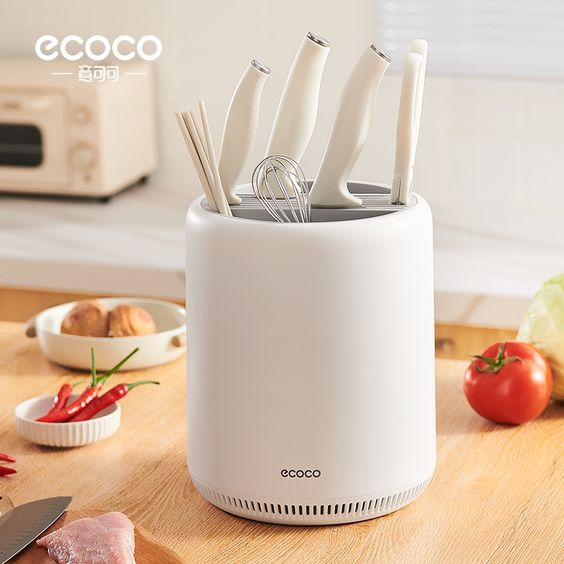 Estante de cuchillo giratorio de cocina Estante de almacenamiento Encimera para el hogar Estante de cuchillo de cocina Tubo de palillos multifuncional Estante de cuchillo Caja de almacenamiento integrada