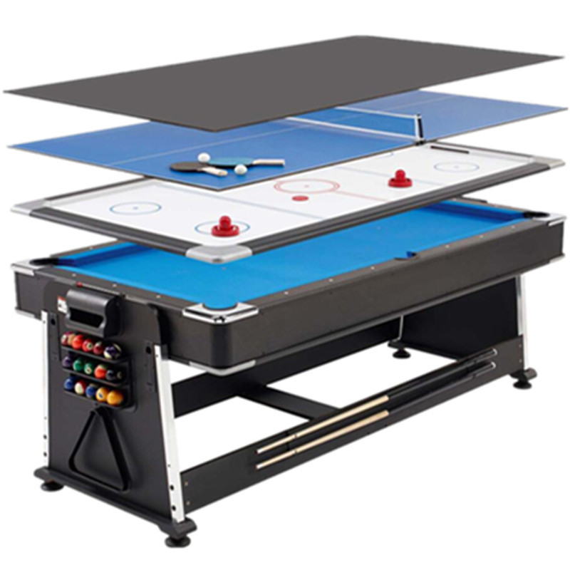 Mesa de billar multifuncional mesa de billar Cuatro en Uno Flip mesa de hockey sobre hielo mesa de ping pong mesa de comedor mesa de conferencias 7 pies adulto