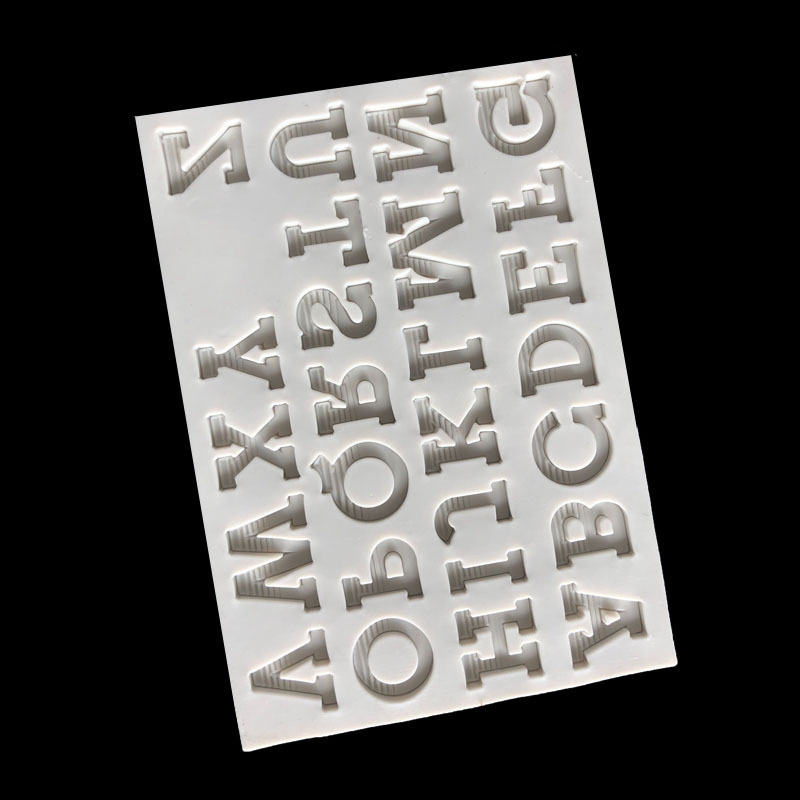 26 letras inglesas tamaño molde de silicona digital creativo hornear decoración arcilla epoxi cerámica suave image 5