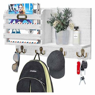 American Wall Wooden Key Hook Storage Rack Wall-Mounted Mailbox Storage Rack Wooden Suspension Parts Classification Rack