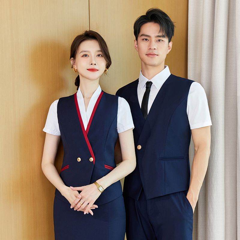 Men's and Women's Business Wear Vest Shirt suit Hotel Restaurant Billiards Chess and Card Club Waiter Vest Overalls