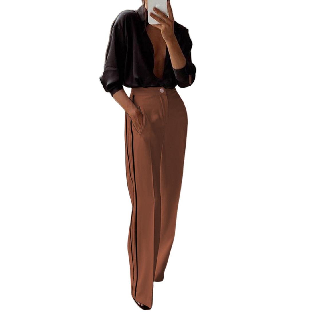 Women's Straight Leg Pants - Classic Comfortable Casual Trousers_voghion.com