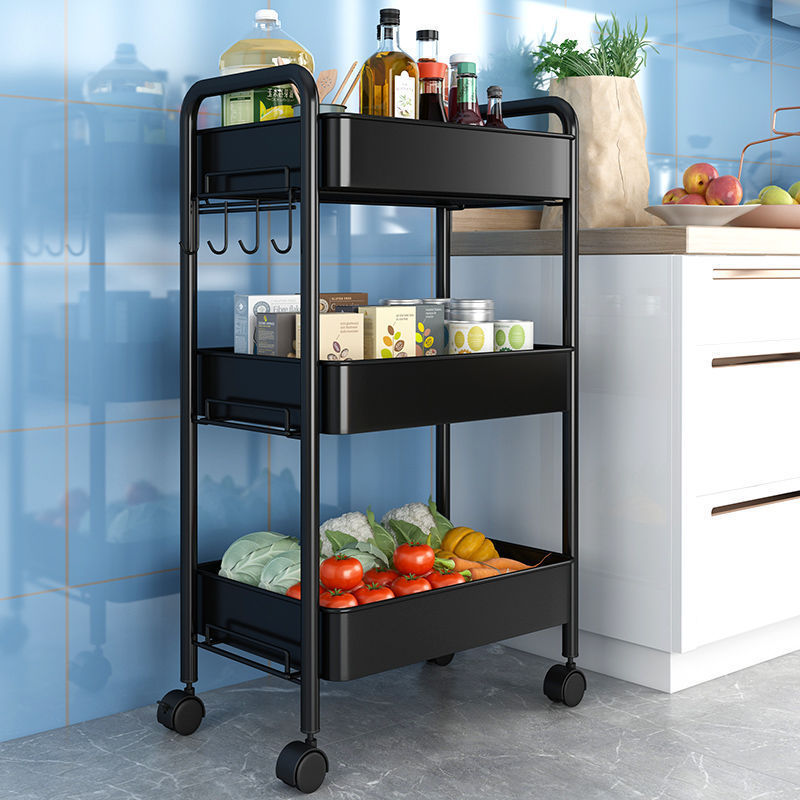 Estante de almacenamiento de carrito pequeño cocina de piso baño móvil snack inodoro dormitorio multicapa cabecera de cama almacenamiento de almacenamiento