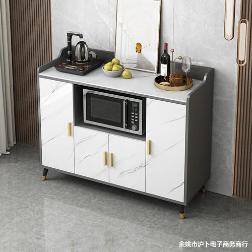 G3YN Rock Slab Sideboard Recessed Tea Water Cabinet Microwave Cabinet Living Room Storage Cabinet Modern Minimalist Kitchen Utensil Cabinet