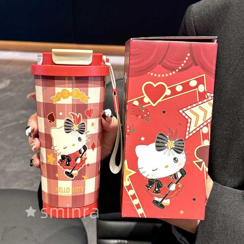 HelloKitty保温杯女2025新款高颜值吸管水杯生日礼物三丽鸥咖啡杯|undefined