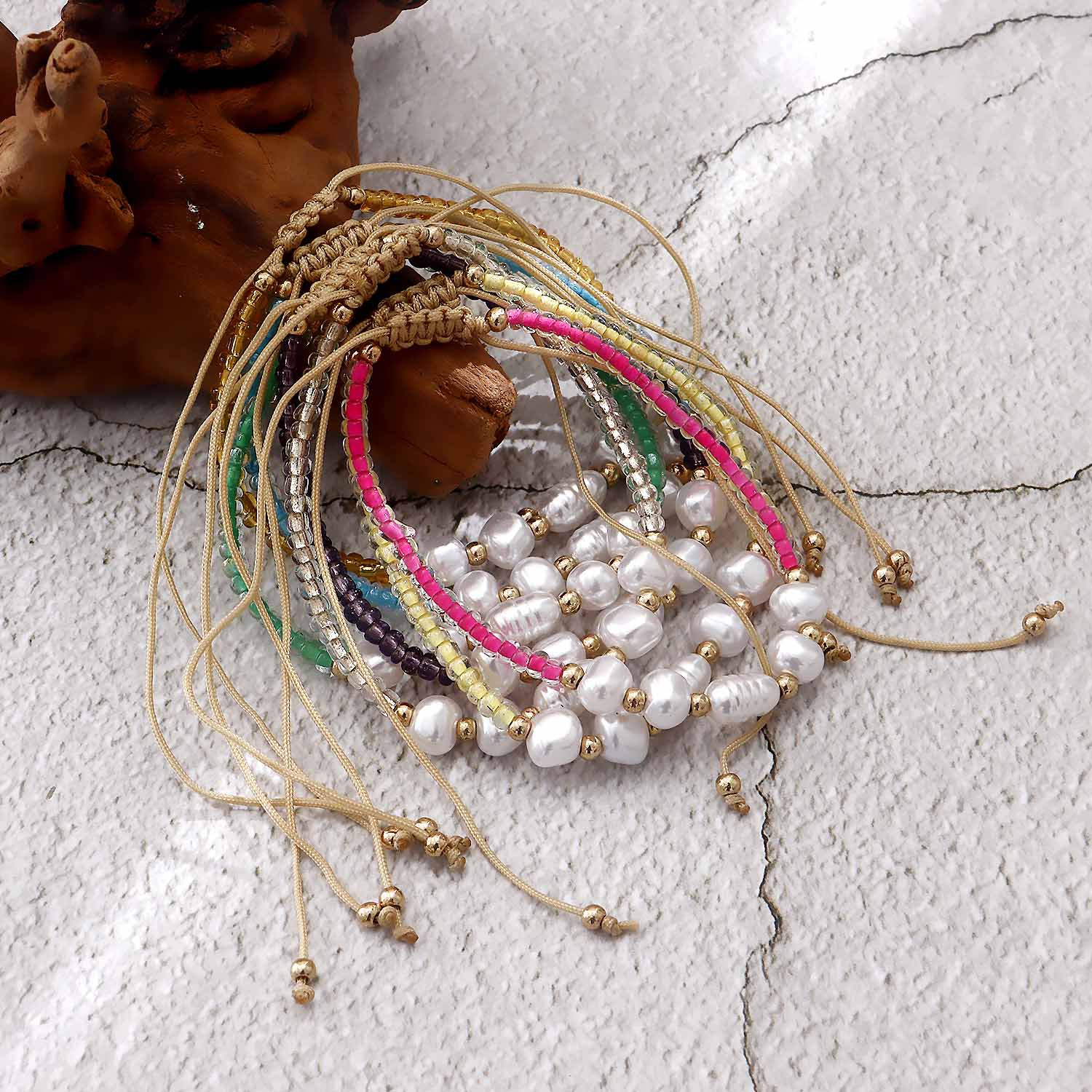 Fashion Irregular Imitation Pearl Beaded Plating Bracelets display picture 2