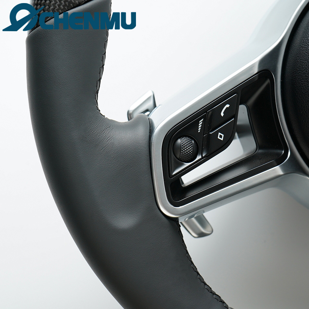 Modified Carbon Fiber Steering Wheel Assembly for Porsche Panamera 911 Cayenne Cayman 718 Boxster