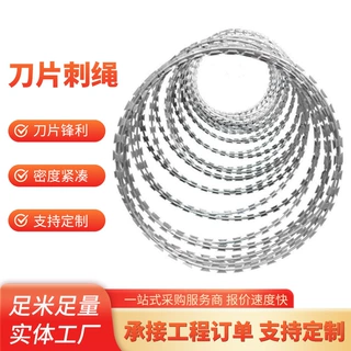 不锈钢刀片刺绳热镀锌双螺旋刺网监狱学校围墙防爬刺丝端子钢丝绳