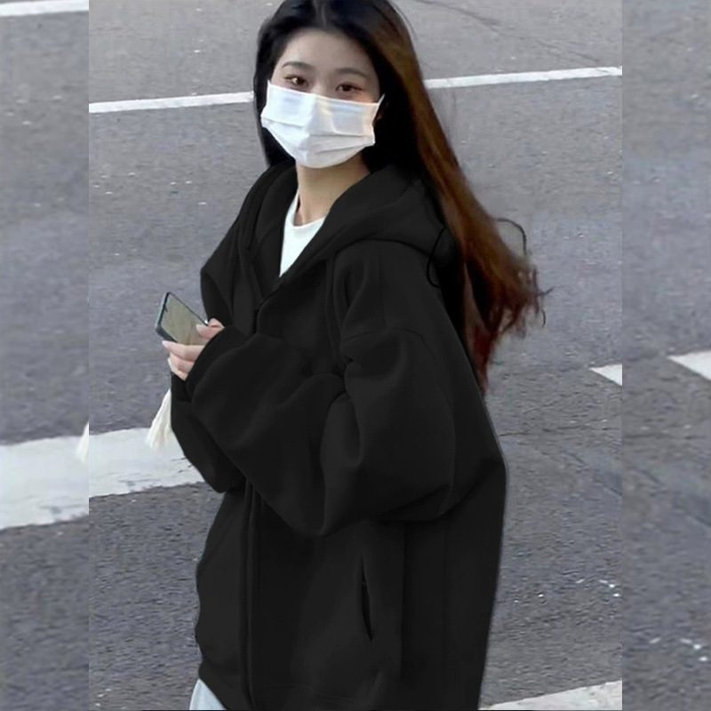 即墨卫衣外套女春秋2025新款女装重磅显瘦连帽开衫韩系上衣穿搭秋|undefined