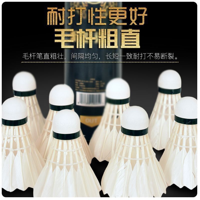正品精彩G6羽毛球耐打王鹅毛专业比赛训练用球高弹12只装飞行稳定|undefined