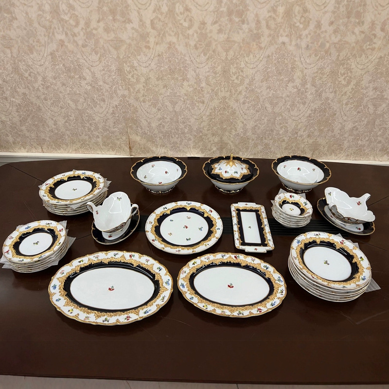 Mason's Same Style Porcelain Tableware Set European Royal Palace Style Gilt Style Gift Box