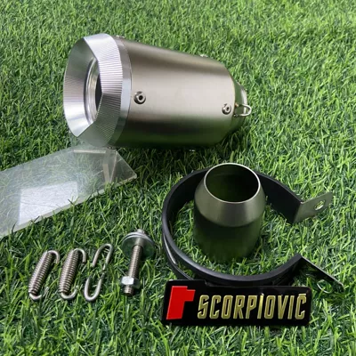 general series 250RR NINJA400 | Motorcycle exhaust pipe - ar-titanium-color-polygonal-white-head-51mm