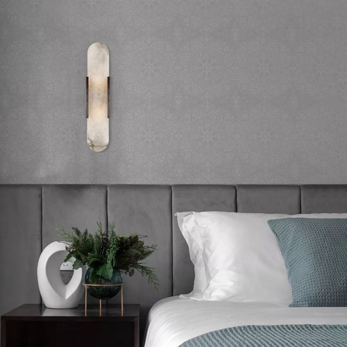 Spanish full copper marble wall lamp, Nordic designer minimalist creative living room bedroom background wall hallway night light