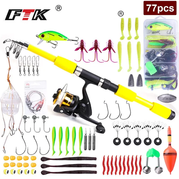 Ftk Sea Rod Set 2.28m Telescopic Lure Portable Set Beginner Combo Soft Bait Carp Fishing
