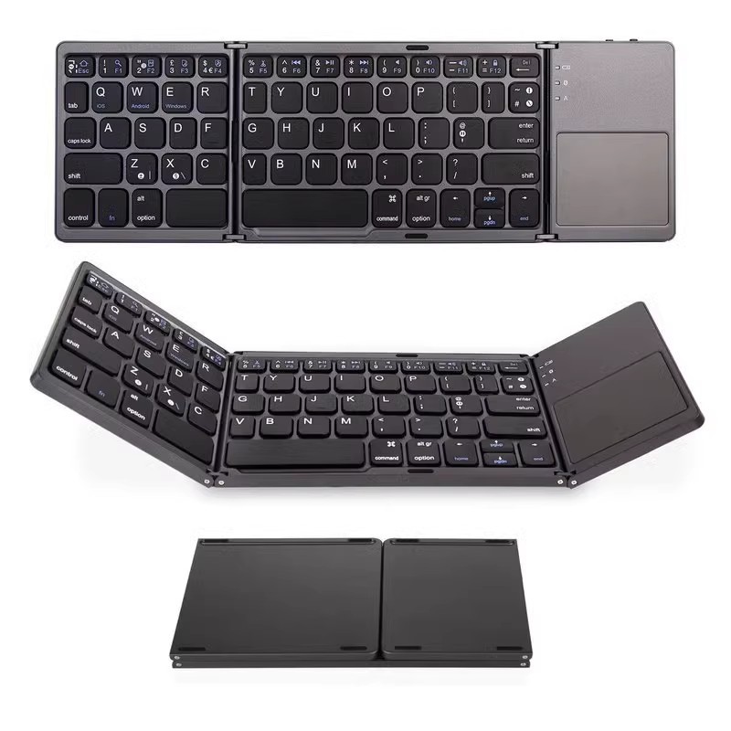 携帯型三つ折りbluetoothキーボード携帯電話タブレットbluetoothキーボードマウス一体タッチパッド付き卸売り|undefined