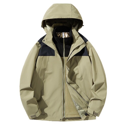 Outdoor jacket women's three-in-one detachable two-piece windproof graphene mountaineering ski suit Tibetan jacket for men