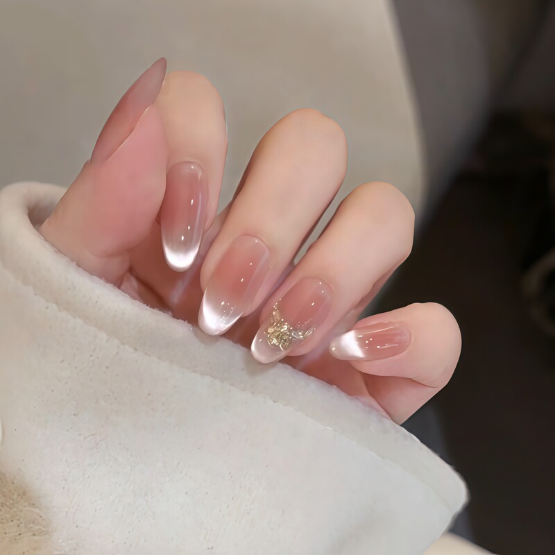 Ins-Style Rhinestone Handmade Wearable Nails, Elegant Short Design, Enhances Complexion, High-End Feel, Rhinestone Nail Art, Fake Nail Tips Wholesale