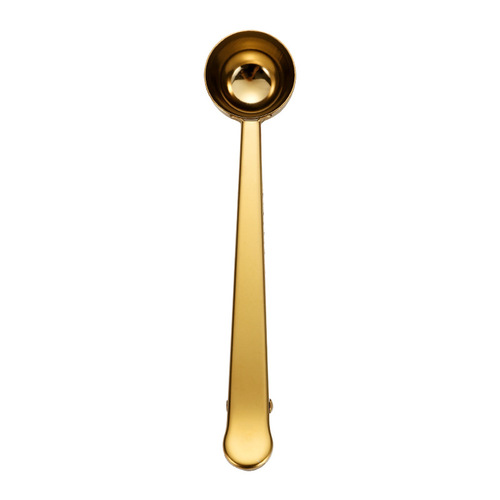Stainless steel coffee scoop with clip, two-in-one sealing clip, multi-functional powdered milk scoop, food bag sealing clip
